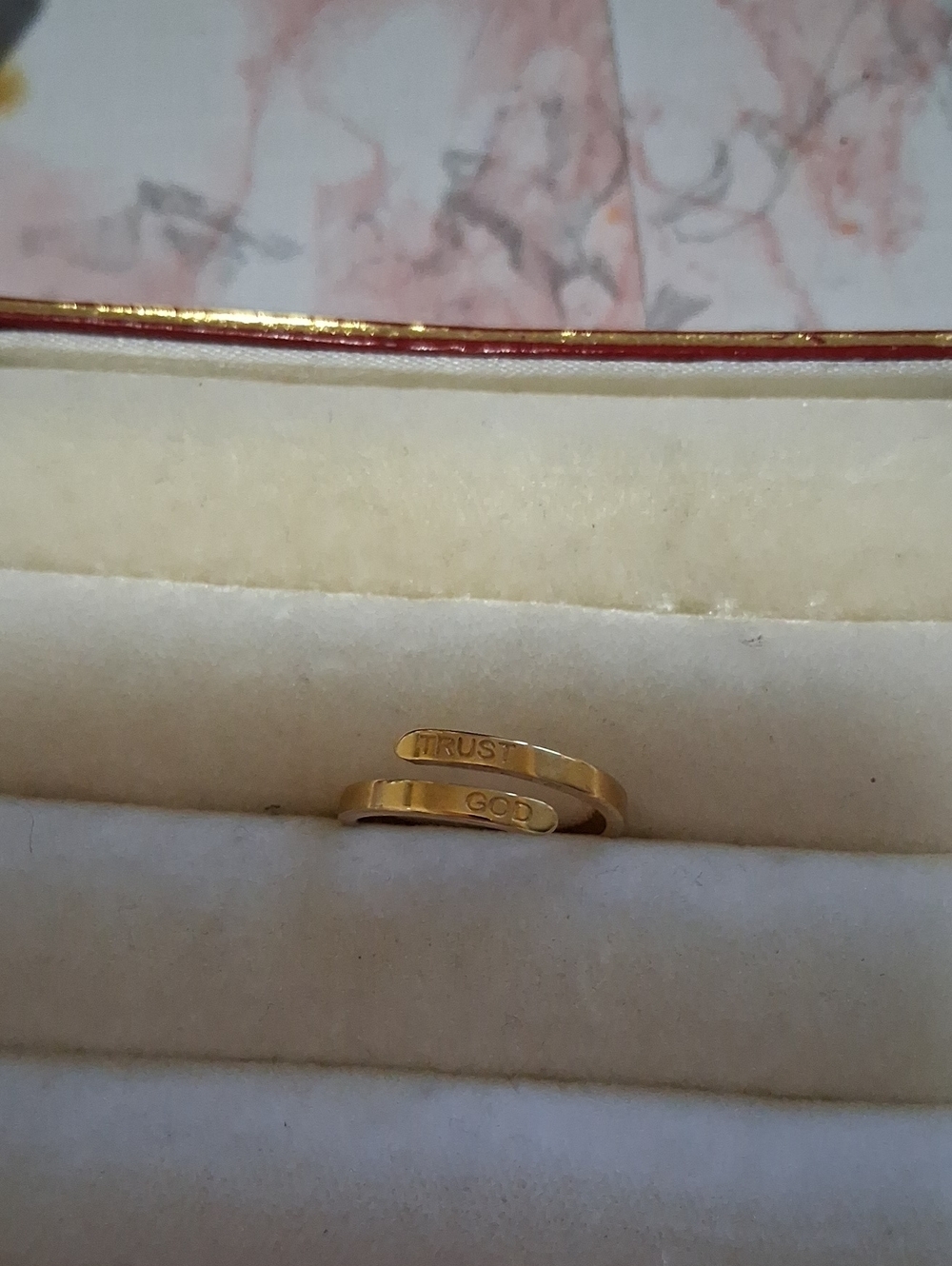Gold "Trust God" Ring - Women Jewelry